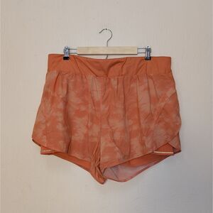 Fabletics Shorts Womens 1X Austyn Run Short Orange Back Zip Pocket Tie Dye